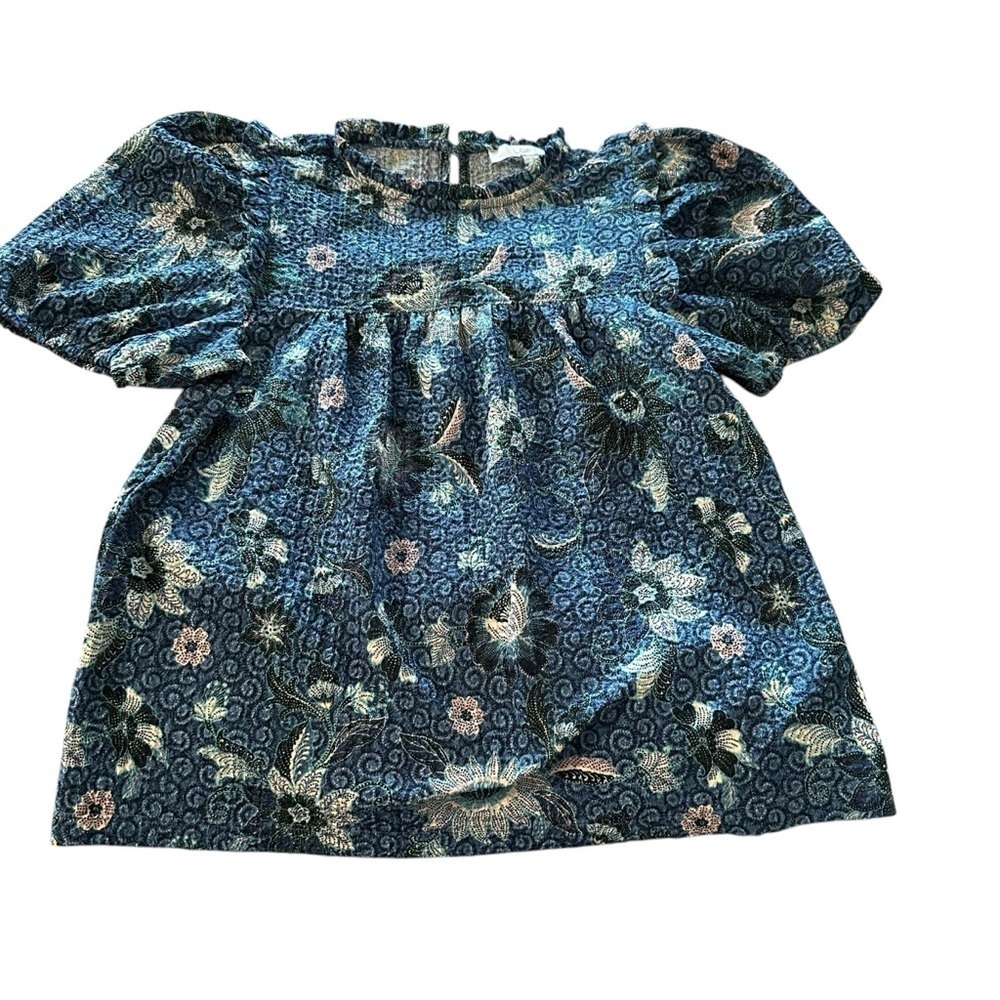 Loft women's size PS blue blouse with balloon sleeve